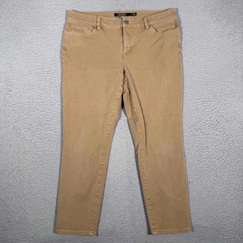 Lauren Ralph Lauren Pants Womens 10 31x23 Brown Skinny Ankle 5 Pocket Chino